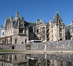 Void of plants for the winter, this pond provides a beautiful reflection of the house. Click for bigger photo