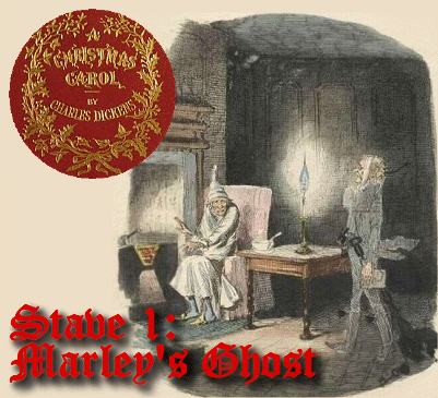 The miser Scrooge is visited by his old business partner who warns him that he needs to change. Click for bigger picture.