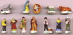 This French Nativity collection includes not only Biblical characters, but also relatively modern tradespeople. Click for bigger photo.