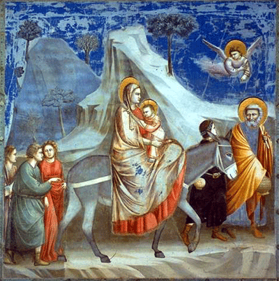This a 14th-century Giotto fresco from the Scrovegni Chapel in Padua.