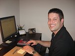 The author at his desk, just after he cleaned it up.