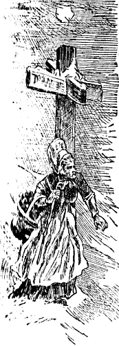 This is the line drawing from the 1903 edition of 'Babouscka, A Russian Christmas Story.' Click for a bigger picture.