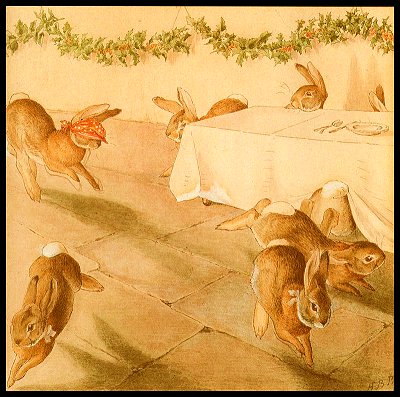 The rabbits play 'Blind Man's Bluff'. Click for bigger picture.